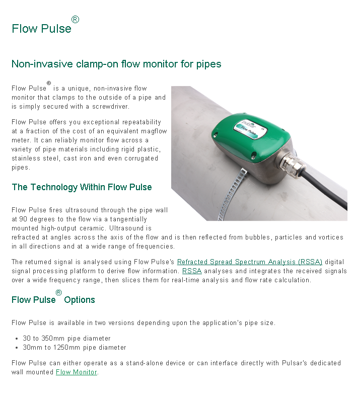 Flow Monitor - flow pulse