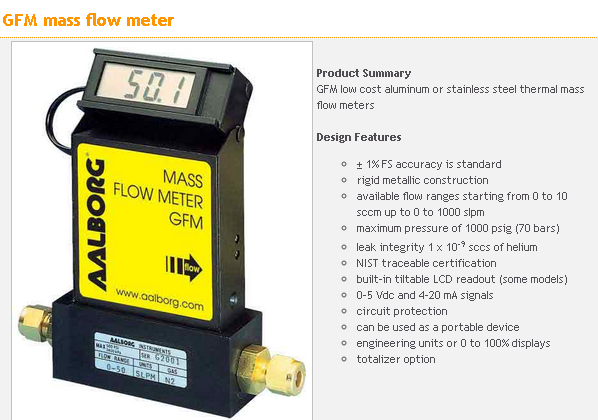 GFM mass flow meter